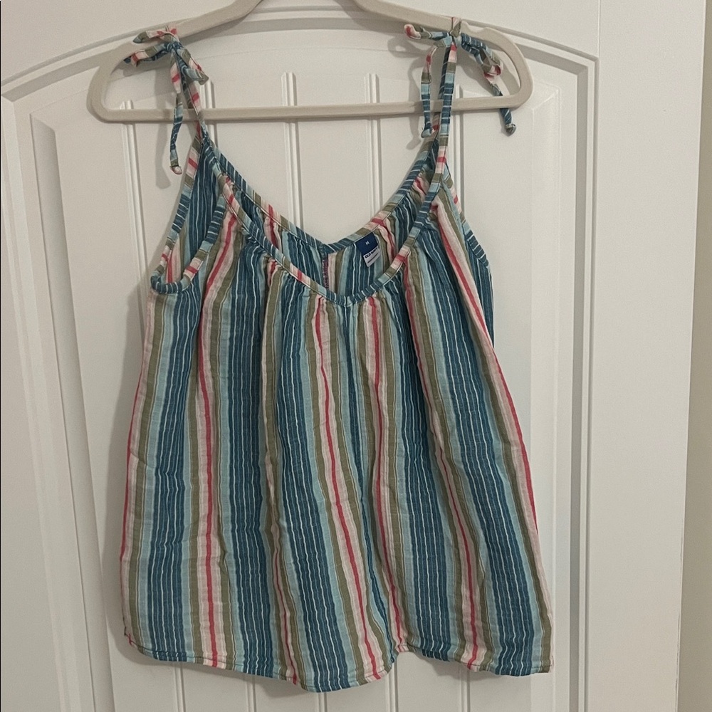 Old Navy Multicolor Striped Shoulder Strap Tank Top